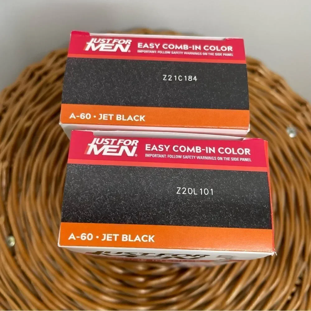 Lot of 2 Just For Men AutoStop Mens Easy No Mix Comb-In Hair Color Jet Black A60